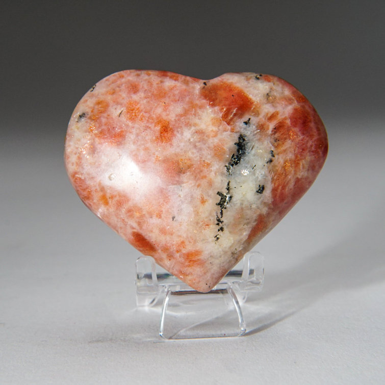 Genuine Polished Sunstone Heart ( 119 Grams)